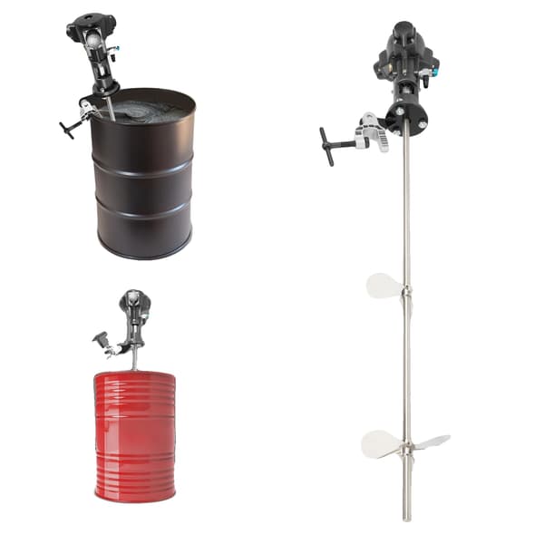 Pneumatisk Blanda, 50 Gallon Kapacitet, Rostfritt Stål Material, 1/2 HK Effektklass, 2000 RPM Hastighet, Böjda Impellrar
