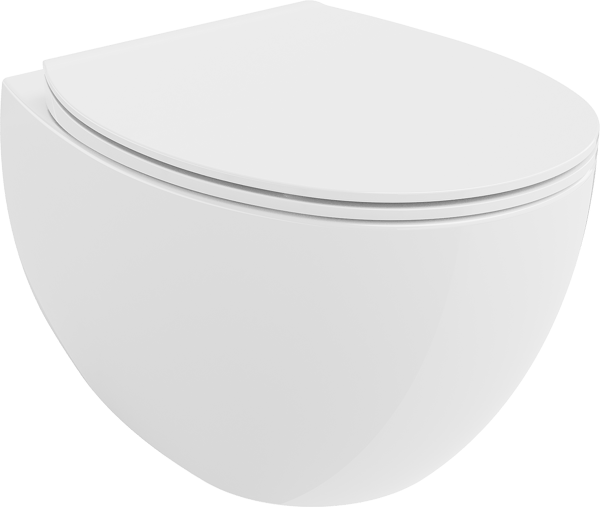 Mexen Egg WC-skål Rimless med mjukstängande slim-sits, duroplast, vit glans - 30245000