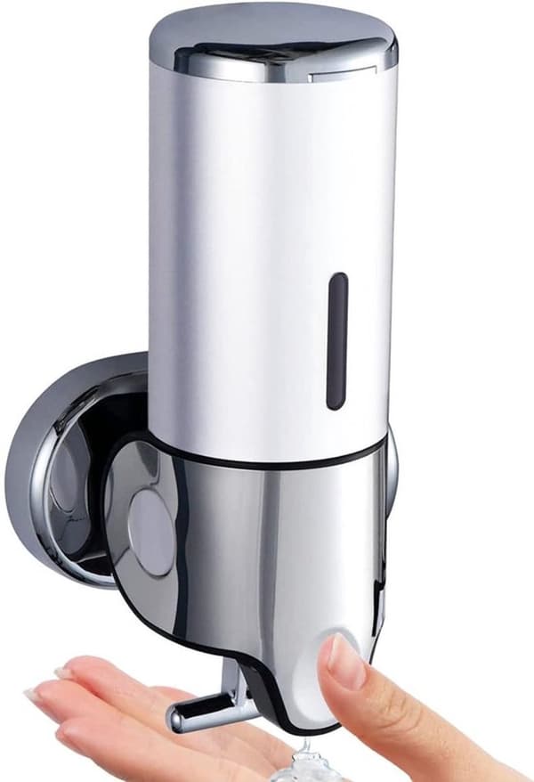 Sæbedispenser - Vægmontering - Sæbedispenser - Hængende sæbepumpe - Børstet rustfrit stål - Badeværelse - Toilet - Bruser - Skum