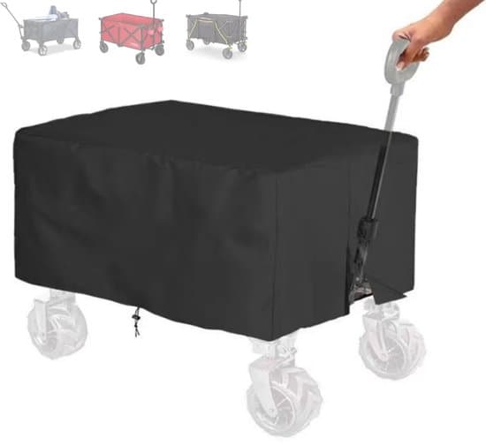 1 stk. - Sammenklappeligt overtræk til havevogne - 210D Oxford-stof - vandtæt - 96 cm x 56 cm x 51 cm - sort