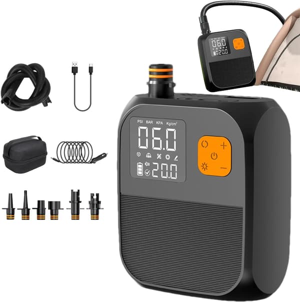 Elektrisk luftpump, uppblåsbar paddelbräda, luftkompressor, sladdlös kajakbilpump, elektrisk pump, paddel