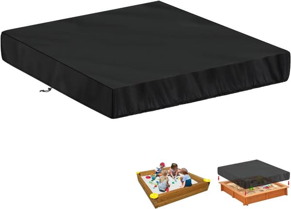 Sandlådeskydd Fyrkantigt skydd för sandlåda, 420D Oxford Sandlådeskydd Presenning för pool, Vattentätt Poolskydd Sandlådeskydd med Dragsko, 150x15