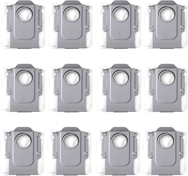 12 st ersättningsdammpåsar för Roborock Qrevo Curve/ P20 Pro robotdammsugare