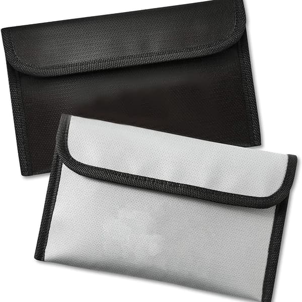 Brandsikker dokumenttaske - brandsikker og vandtæt pengetaske med lynlås til kontanter - 20*12cm - opbevar vigtige dokumenter - smykker - pas