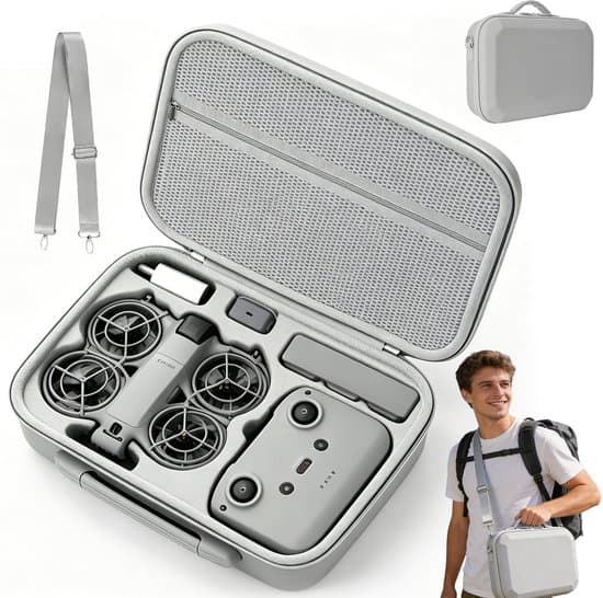 Etui DJI Neo 2 - Bærbar EVA-taske til DJI Neo 2 - Droneopbevaringstaske - 7.5x4.5x5 cm - Stødsikker - med lynlås - Dronebeskyttelse - 7.5x4.5x5 cm