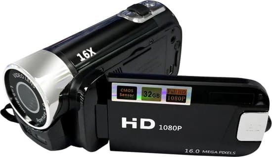 vlog-kamera - fuld 1080 HD billedkvalitet - 2,7 tommer skærm med 16x zoom - med selvudløser op til 10s
