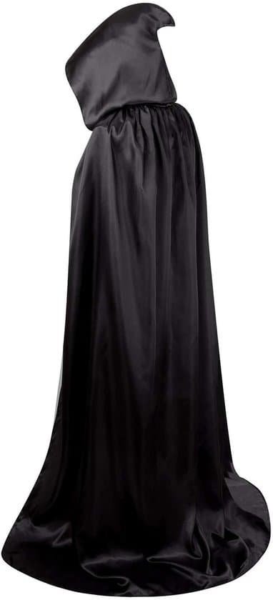 Huvkappa, unisexkläder, trollkarlsmantel, lång mantel lämplig för rollspel under helgerna, kostym, maskeradfest, Svart - 150 cm