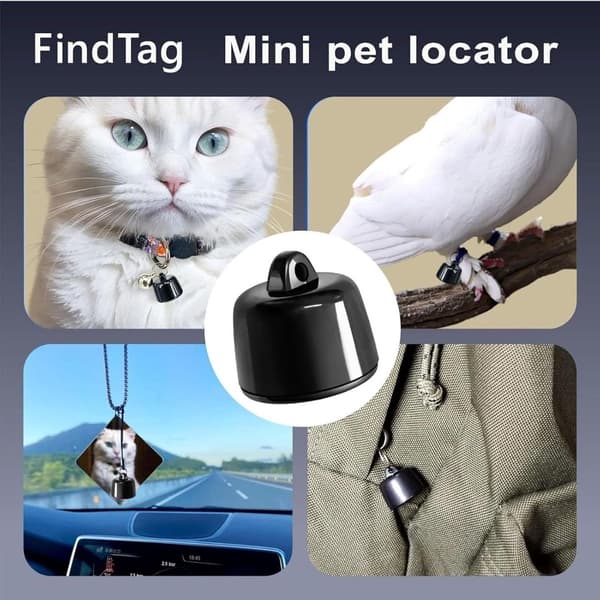 Mini GPS-spårare - Husdjursspårare - Lokalisera husdjur - Världsomspännande spårning utan kostnad - Lättviktsdesign - Svart