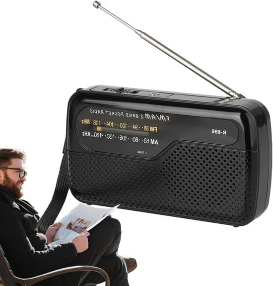 Batteridriven Transistorradio - Bärbar Radio - Avslappnad Lyssning - Analog Inställning - 126x3x71cm - Svart