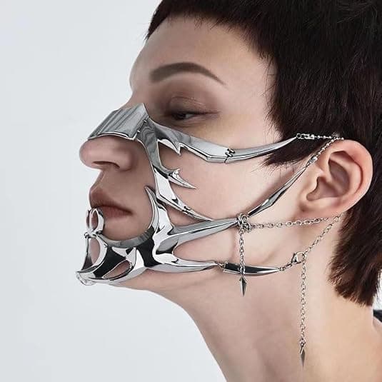 Punk Mekanisk Mask - Unisex - Metallmask för Fest/Gala - Tillbehör - Halloweenpresent - Mask