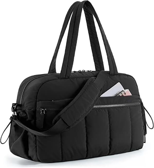 Resväska Handbagage - Weekendväska med våtfack - Lättviktig & Vattenavvisande - Flygplanshandbagage - Svart - Sportväska för kvinnor