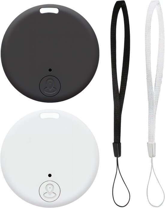 2-pak GPS Tracker - Universal Smart Tag til iOS/Android - Nøglering med Alarm - Til Bagage, Kæledyr, Børn
