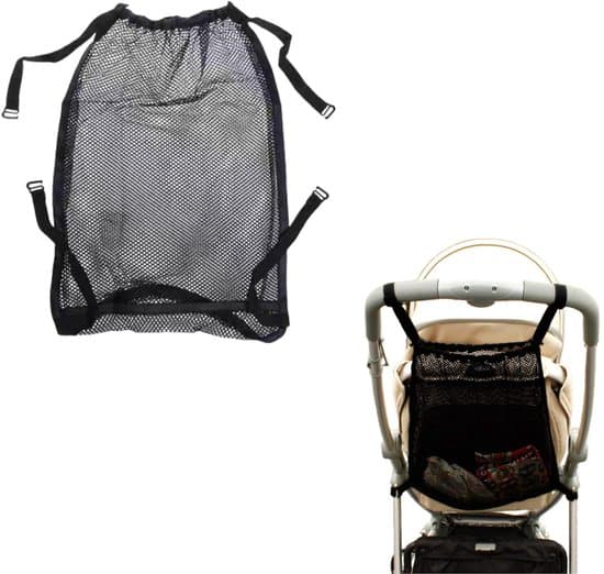 1 st - Shoppingväska, förvaringsväska, universellt shoppingnät för barnvagnar och liggvagnar, barnvagnsförvaringsväska, passar de flesta handtag 50x35