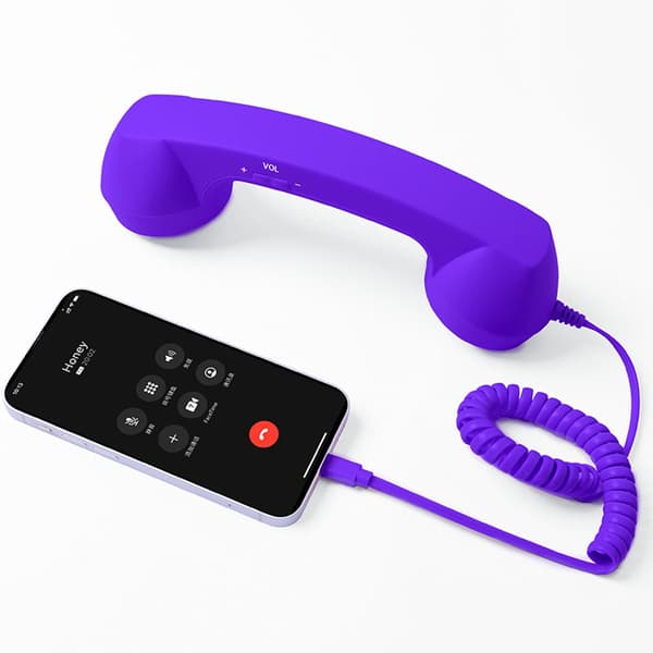 Retro telefonlur - Typ - vintagetelefon - anslutningsbar till mobiltelefoner - med svarsknapp, mikrofon och högtalare - 1 styck (pu