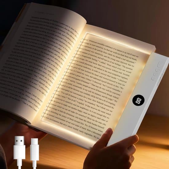 läslampa för bok - läslampa - bokmärke Boklampa - läslampa för sängen - platt läslampa - flexilight läslampa - Vit