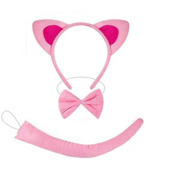 Hårbøjle med katteører, hårtilbehør til piger og kvinder, fest- og udklædningstilbehør til kattekostumer, Pink, one size fits all.
