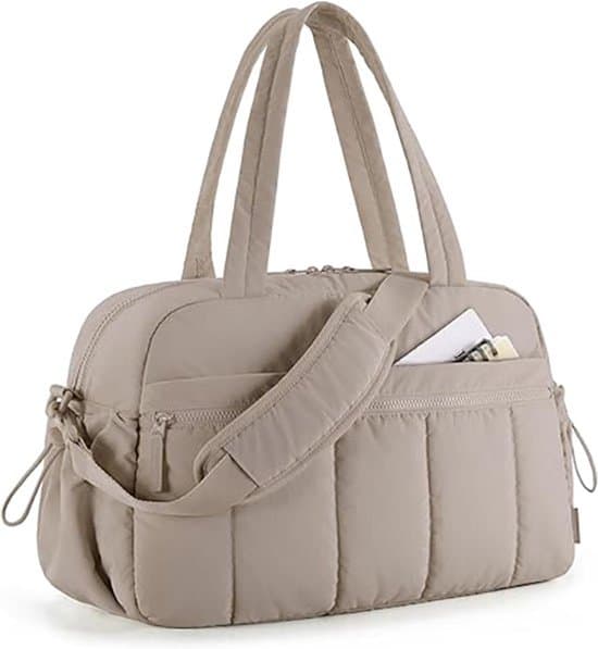 Rejsetaske Håndbagage - Dametræningstaske & Rejsetaske 40x30x20 - Weekendtaske med vådrum - Letvægts & Vandafvisende - Brun