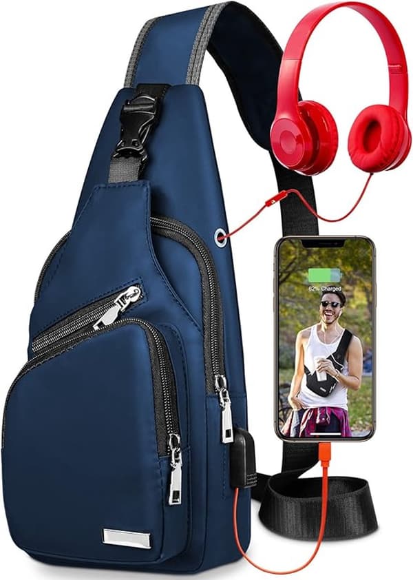 Vattentät Axelväska - Crossbody & Bröstväska - Lätt och Anti - Multifunktionell Ryggsäck - För Vandring, Cykling, Stad och Resor - Unisex