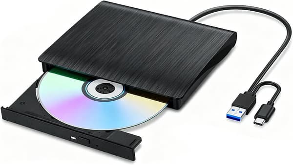 Extern CD-DVD-enhet - USB 3.0 - Bärbar CD-DVD ±RW optisk enhet - CD-brännare och läsare - Laptop-stationär dator-Mac OS-Linux-Windows 11-10-8-7