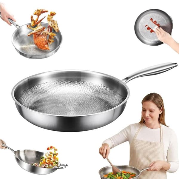 Stegepande i rent titanium - 100% titanium non-stick belægning - Stegepande - Velegnet til alle komfurer og ovne - Tåler opvaskemaskine - Sund madlavn