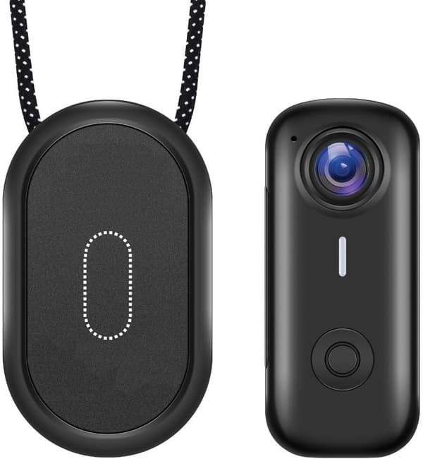 Kompakt magnetisk actionkamera, 2K video, 120° vidvinkel, Wi-Fi til cykling, sport, eventyrlige øjeblikke, optagelse (sort)