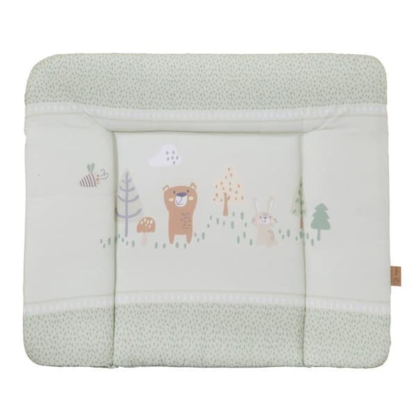 Hoitoalusta - ROBA - WOODLAND BUDDIES - 85 x 75 cm - Kohotetut reunat - Pastellinvihreä eläinkuvio