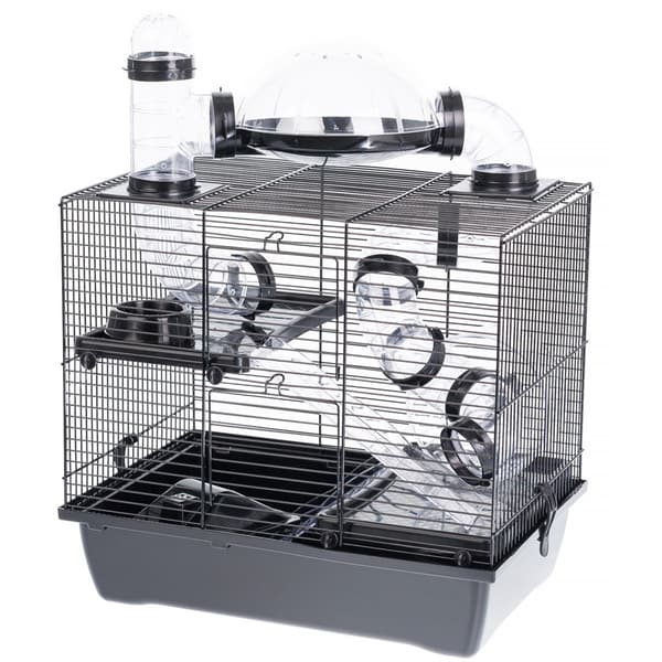 INTER-ZOO Rocky + Terrace svart - hamsterbur