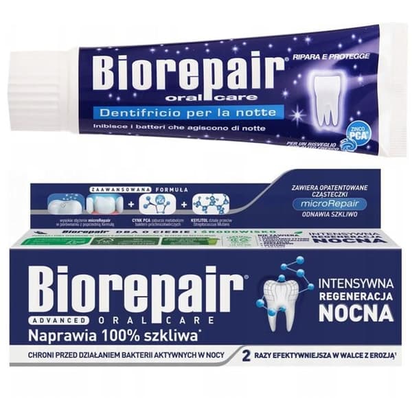 Nattandpasta - Biorepair - Intensiv Natt regenerering - Beskyttelse af emalje til følsomme tænder