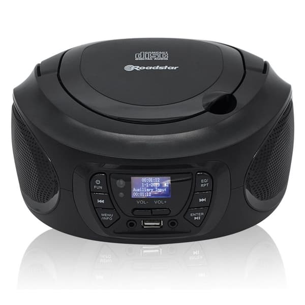 Bärbar Radio DAB / DAB+ / FM, CD-MP3 Spelare, USB, Stereo, Fjärrkontroll Roadstar CDR-375D+/BK Svart