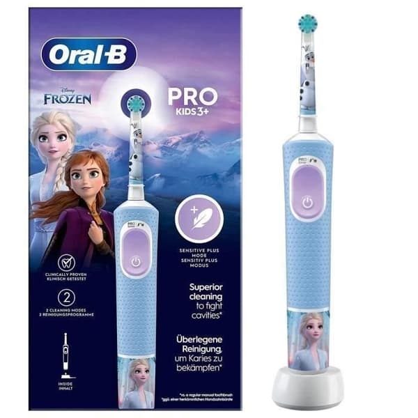 Oral-B Pro Kids3+ Elektrisk tandborste barn Frost, Disney, 1 Borsthuvud Mjuk borstning, Timer och vibrationer