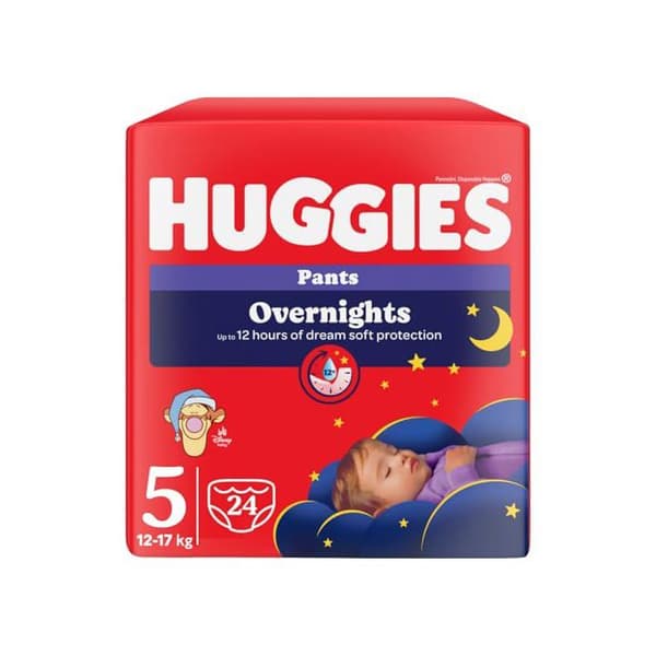 Övernattningsblöjor Natt Baby Storlek 5 (12-17 Kg) Absorberande Nattblöjor Design Disney Paket med 24 trosor
