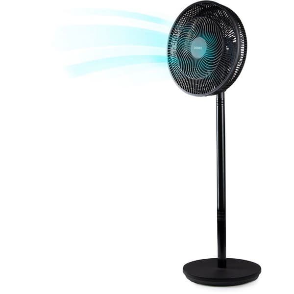 2-i-1 golv- och bordsfläkt - DOMO - 3 hastigheter - Med 7 blad - Tyst - 55 W - Svart