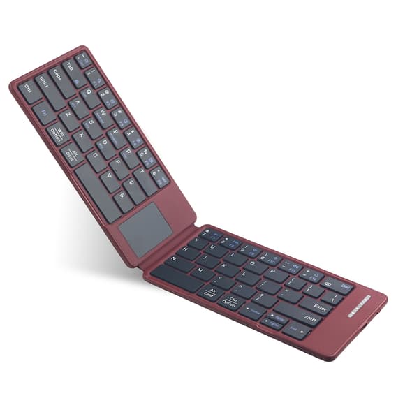 NÖRDIC Bluetooth-tangentbord med touchpad, ultratunt och portabelt för Windows, Mac, iOS och Android, US-layout