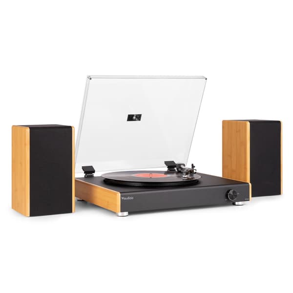 Audizio RP335BB Vintage Skivspelare med Högtalare – Bambu
