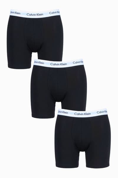 Calvin Klein Herr 3-pack Boxerkalsonger, Svarta, Långa Ben, Storlek M