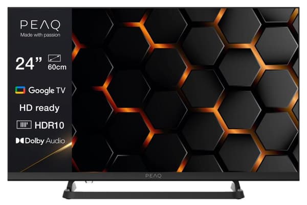 PEAQ PTV 24GH-5025C 24 HD LED-televisio Google TV 12 V autolaturi musta