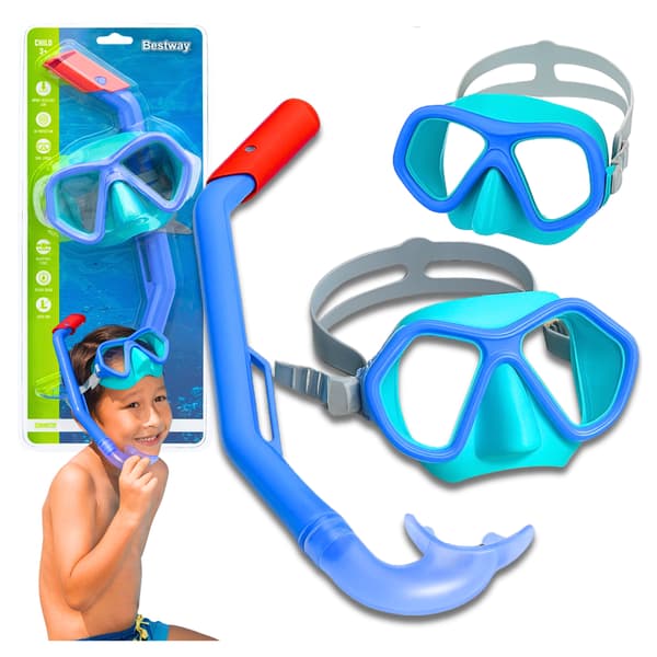 Dykset med mask, snorkel och simbrillor BESTWAY
