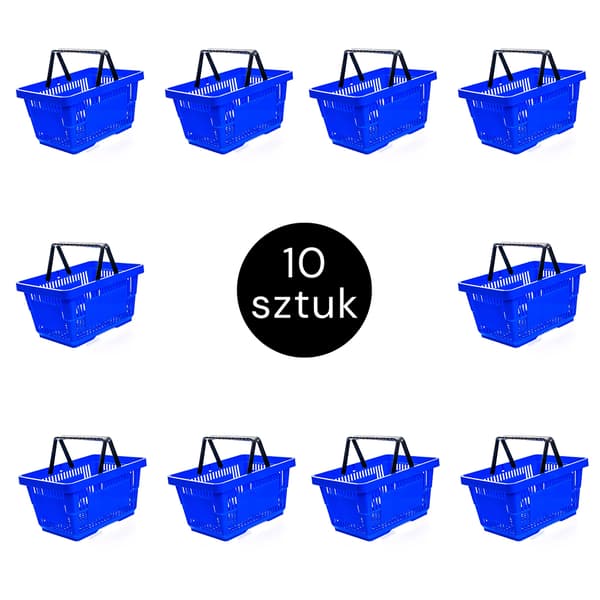 Indkøbskurv H-22 cm L-30 cm D-43 cm Kapacitet 22L blå (sæt med 10) N