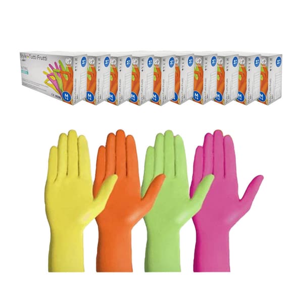 Nitrilhandskar M färgade Ampri Style Tutti Frutti 96 st kartong 10 st