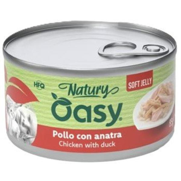 Oasy | Natury | Vådfoder til katte i gelé - 150g dåse - Kylling og and 150g