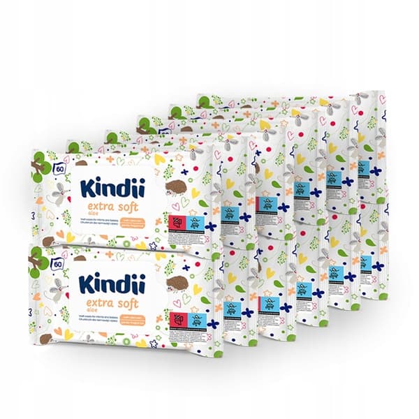 032571 HH Våtservetter Kindii Extra mjuk Aloe låda 12x60