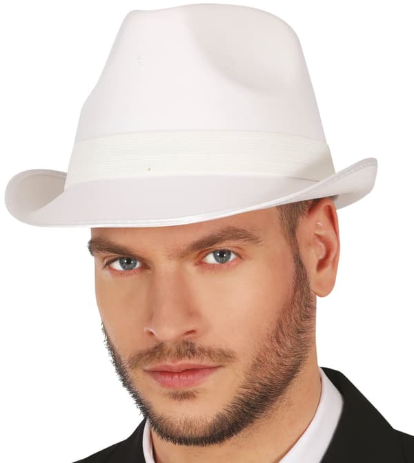 AL Capone Vit Gangster Mafioso Hatt
