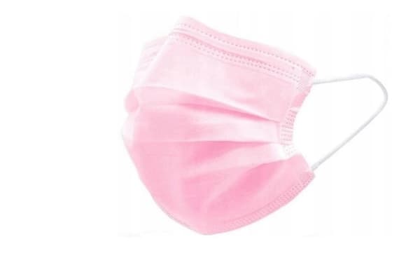 Medicinsk engångs ansiktsmask Typ IIR rosa 3 lager - 50 st