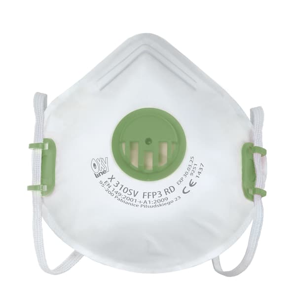 FFP3-filtermask med ventil Oxyline X 310 SV FFP3 RD vit 1 st