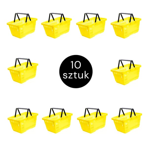 Indkøbskurv gul 22L H-22 cm L-30 cm G-43 cm 10 stk.