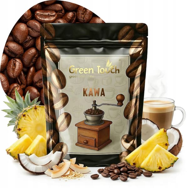 Hele bønner kaffe smagsat Pina Colada kokos ananas rom 200 g Green Touch