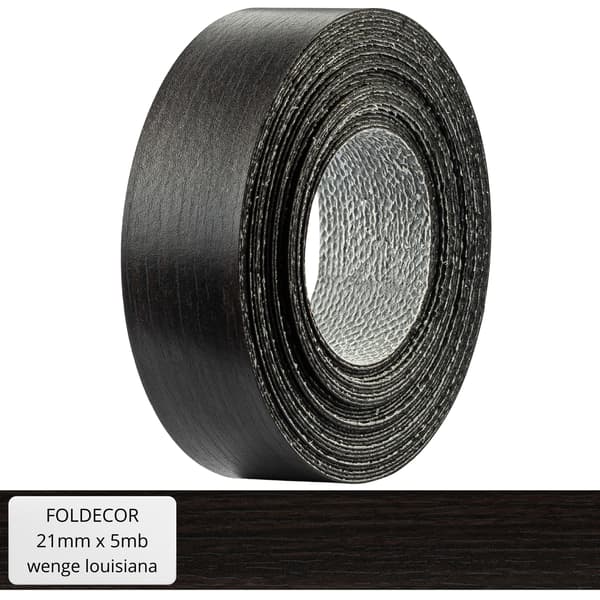 Kantband wenge louisiana melamin med varmsmält lim 21 mm (5 meter)