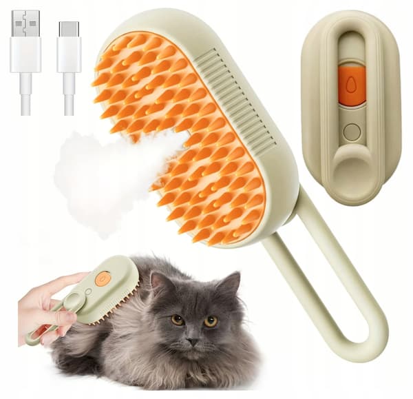ÅNGBORSTE FÖR HUNDAR OCH KATTER ÅTERFUKTANDE PÄLSTRIMNING MASSAGEAPPARAT