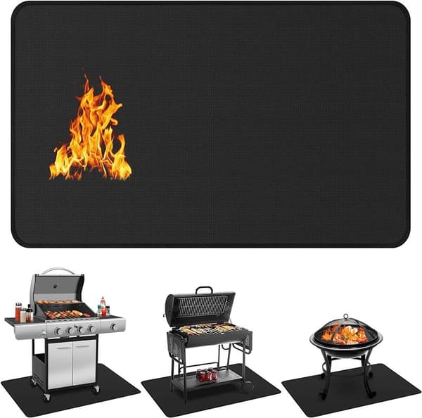 Grillmåtte 152x102cm pletfri brandsikker terrassegræsplænebeskyttelse