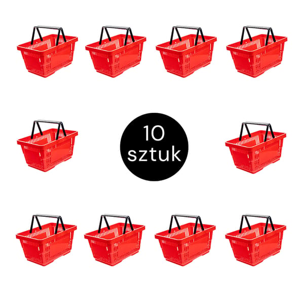 Kundkorg H-22 cm L-30 cm D-43 cm Kapacitet 22L röd (set om 10) N